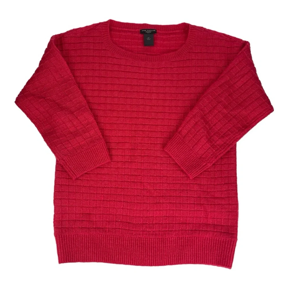 Ann Taylor Hot Pink Chunky‎ Knit Sweater Size Small Petite
